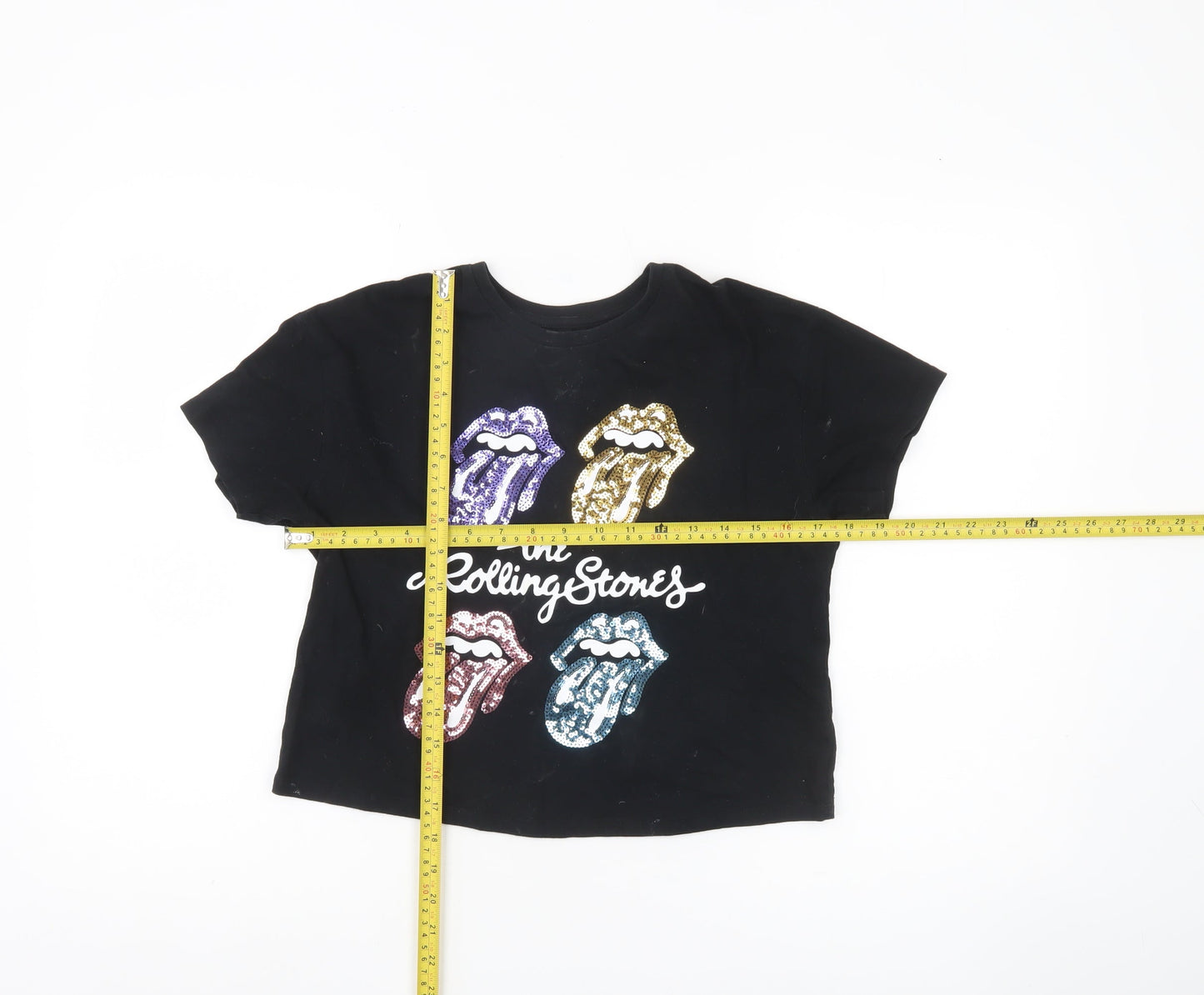 Teens UK Size L The Rolling Stones Black Basic T-Shirt