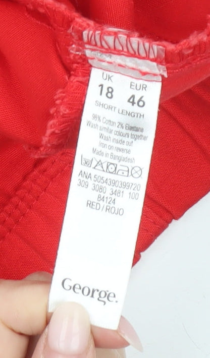 George Women Red Size 18 Jegging Skinny Stretch Trousers