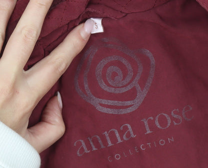 Anna Rose Women's Red Parka Coat Hooded Mid-Length Size S