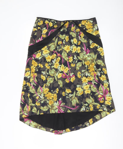 Karen Millen Women’s Multicoloured Floral Knee Length Pencil Skirt UK 14