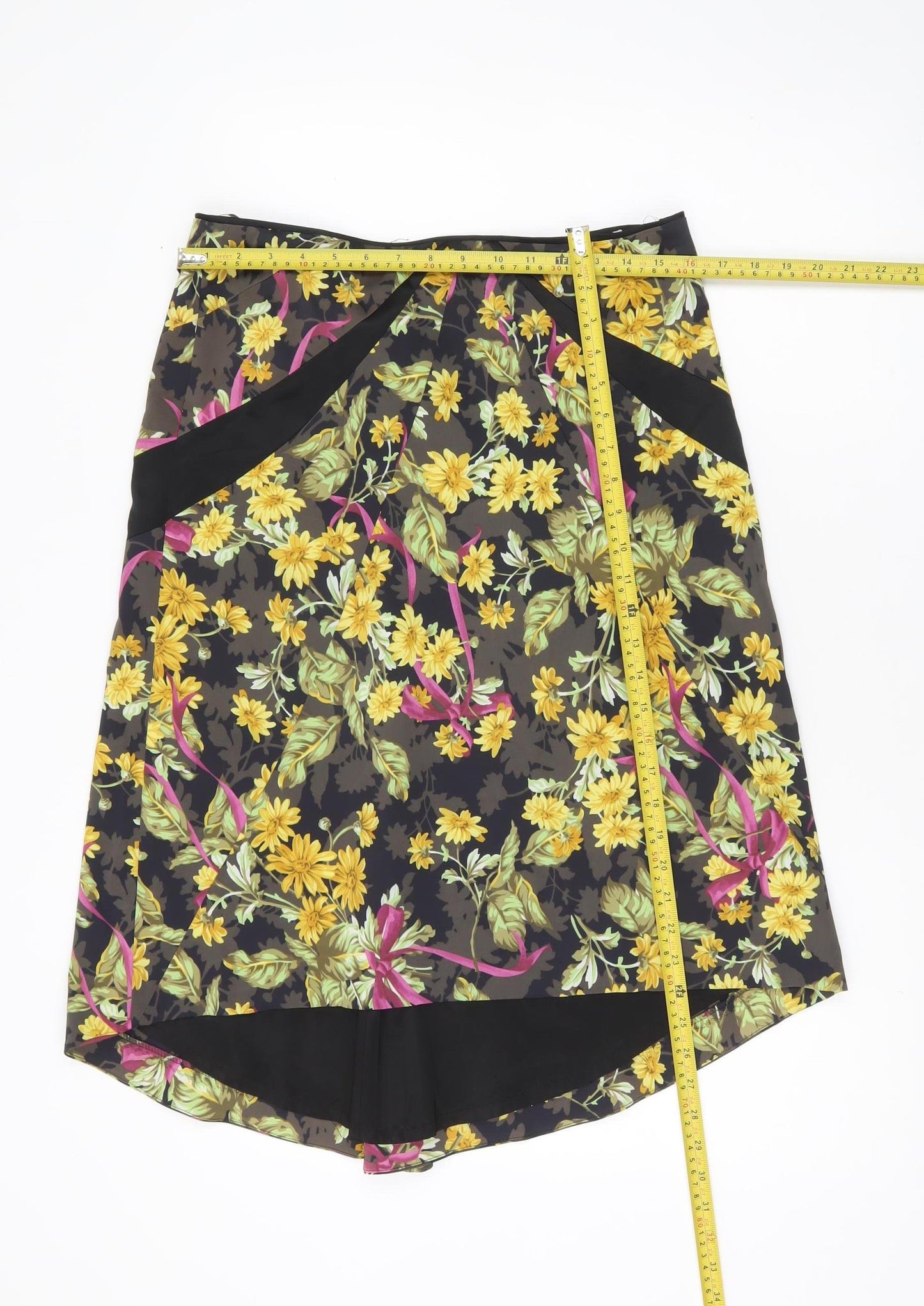 Karen Millen Women’s Multicoloured Floral Knee Length Pencil Skirt UK 14