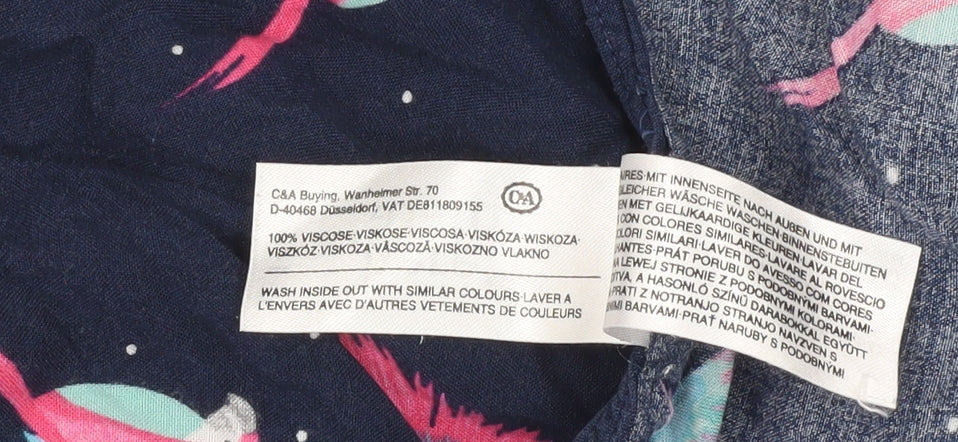 C&A Girls Blue Bird Print Sleeveless Jumpsuit Size 18 Plus Viscose