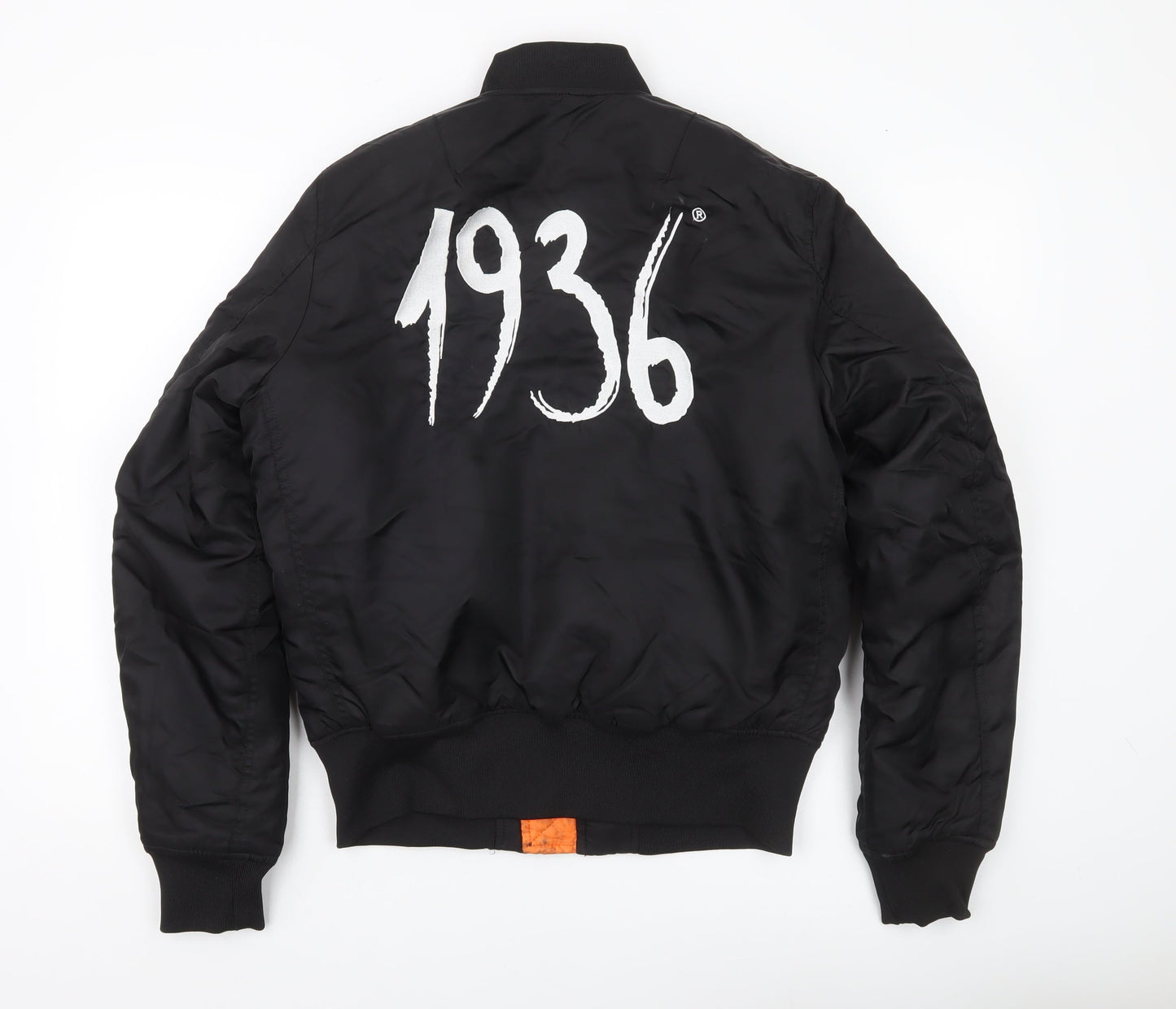 1936 Men’s Black Bomber Jacket Size S Nylon Casual