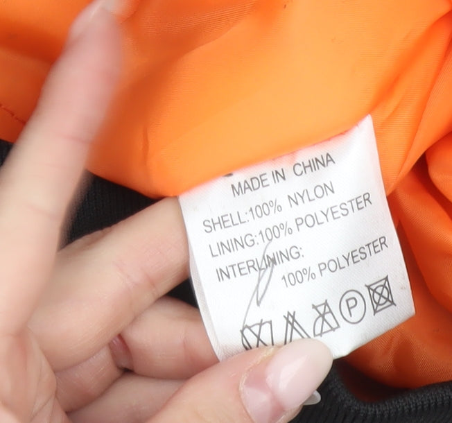 1936 Men’s Black Bomber Jacket Size S Nylon Casual