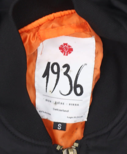 1936 Men’s Black Bomber Jacket Size S Nylon Casual