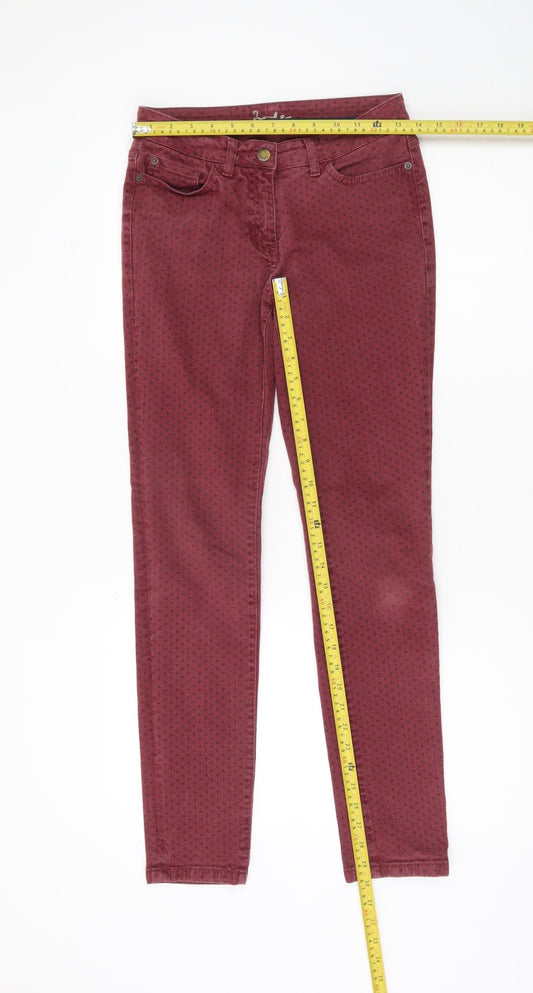 Boden Womens Red Skinny Slim Fit Jeans Size 8 Cotton Blend