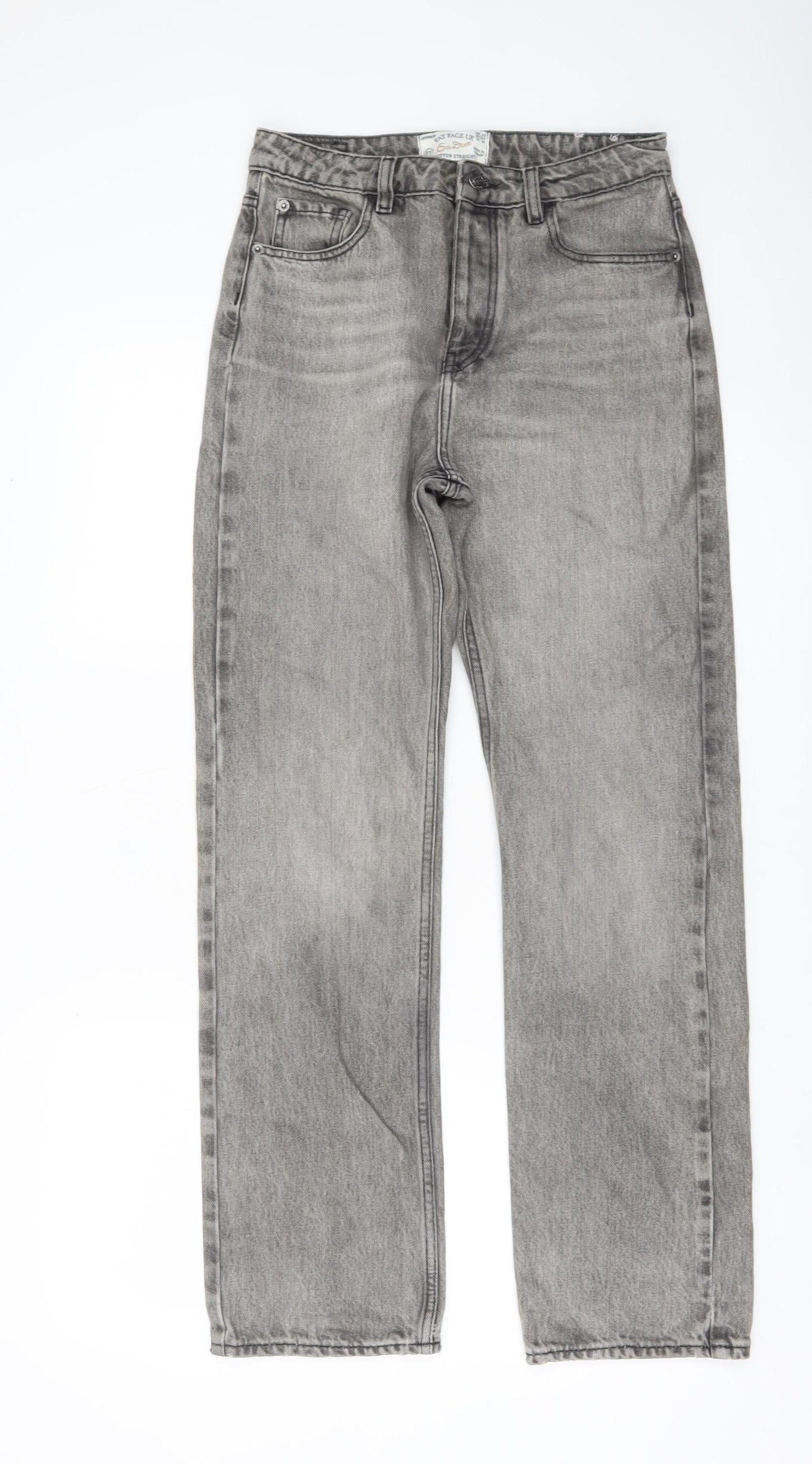 Fat Face Women’s Grey Straight Leg Jeans Size 8 Cotton