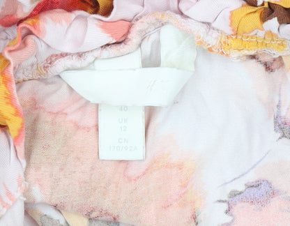 H&M Womens Multicoloured Floral Wide-Leg Jumpsuit Size 12