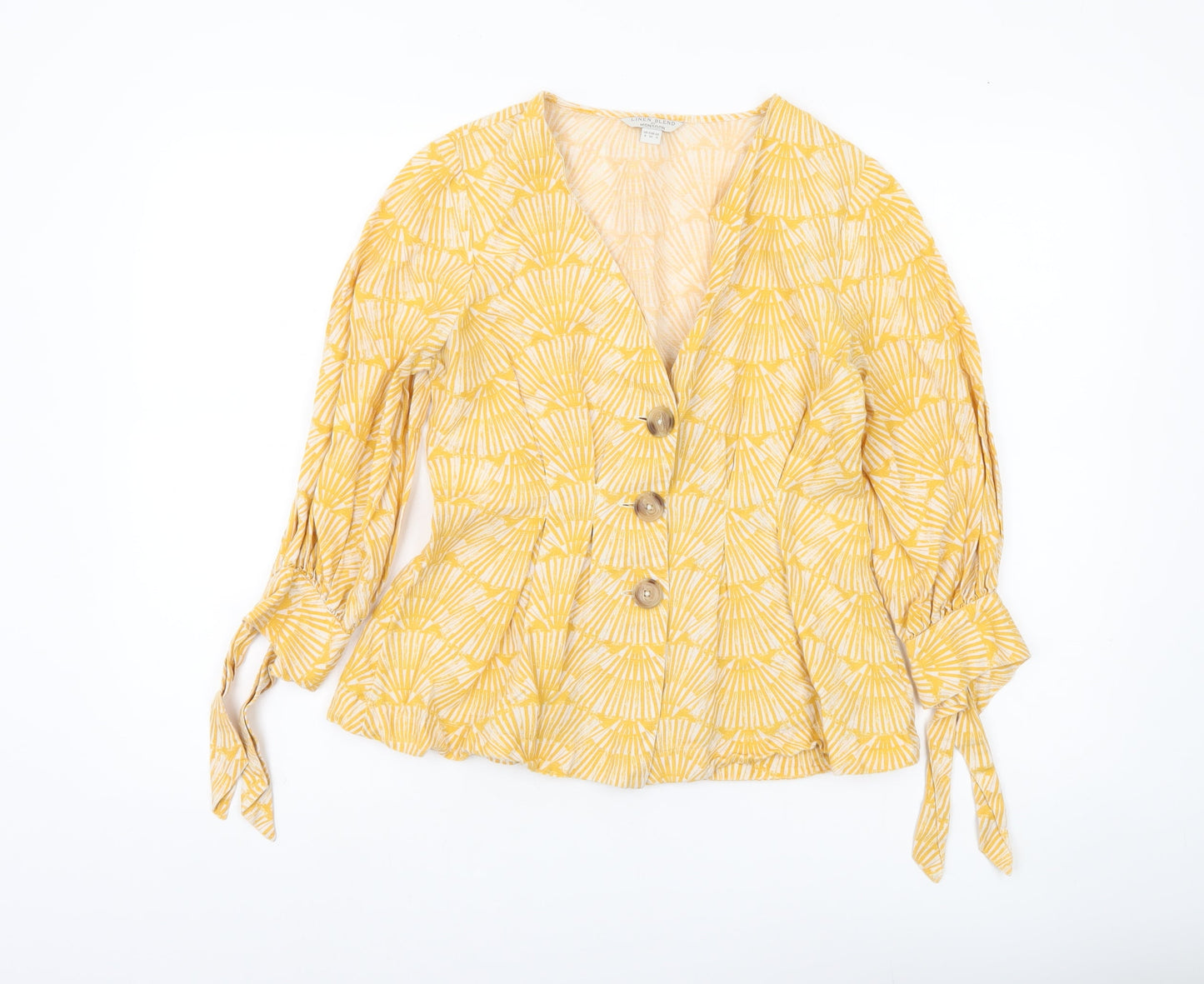Womens UK Size 8 Monsoon Yellow Tunic Blouse