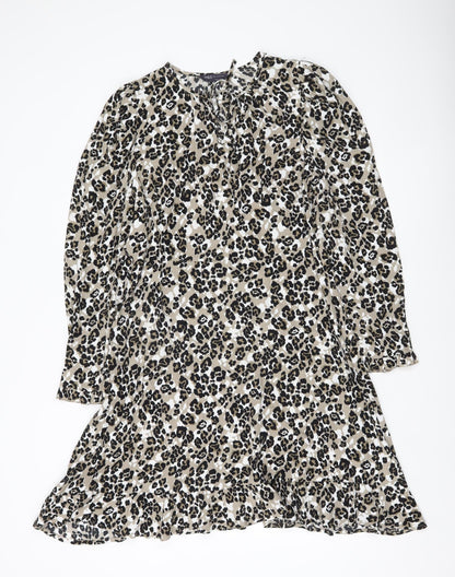 Marks and Spencer Women’s Multicoloured Leopard Print Shift Dress Size 14