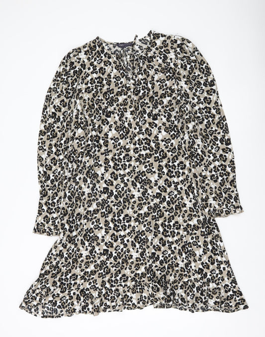 Marks and Spencer Women’s Multicoloured Leopard Print Shift Dress Size 14