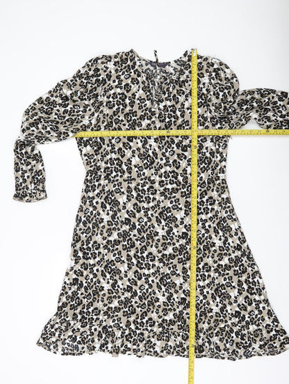 Marks and Spencer Women’s Multicoloured Leopard Print Shift Dress Size 14
