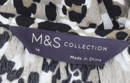 Marks and Spencer Women’s Multicoloured Leopard Print Shift Dress Size 14