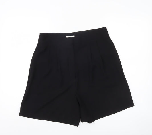 Warehouse Womens Black Size 14 Bermuda Pleated Shorts
