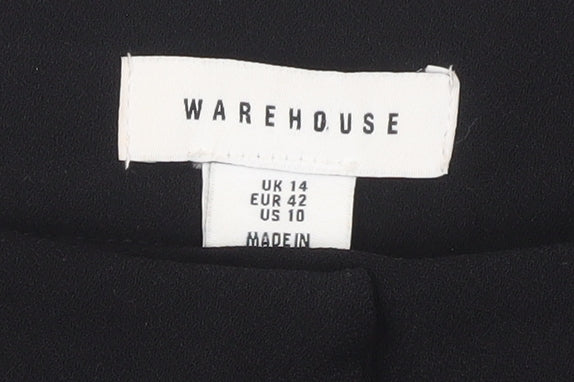 Warehouse Womens Black Size 14 Bermuda Pleated Shorts