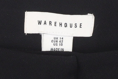 Warehouse Womens Black Size 14 Bermuda Pleated Shorts