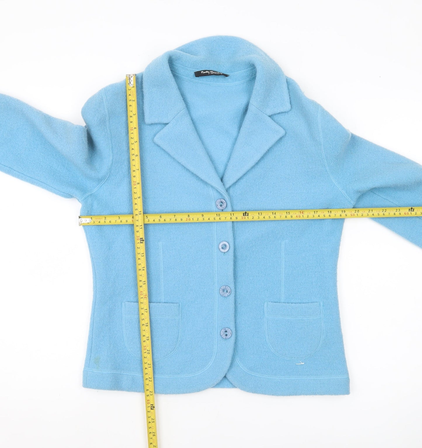 Betty Barclay Women’s Blue Wool Blazer Jacket Size 12 Single-Breasted