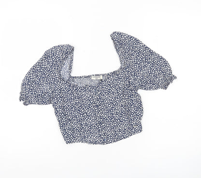 Womens UK Size 8 Superdry Blue Cropped Blouse