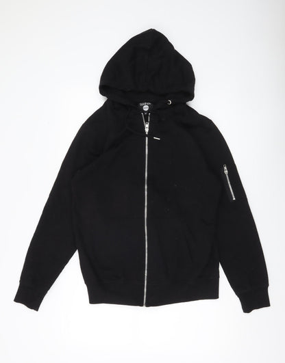 Mens UK Size M boohooMAN Black Full Zip Hoodie