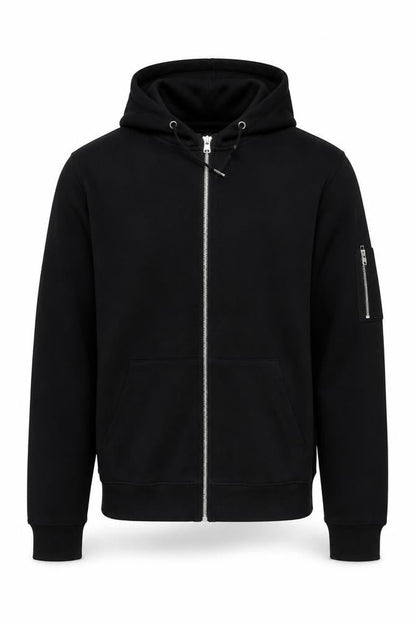 Mens UK Size M boohooMAN Black Full Zip Hoodie