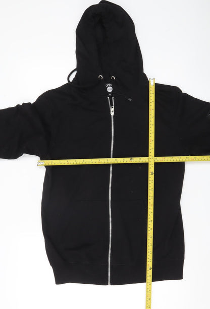 Mens UK Size M boohooMAN Black Full Zip Hoodie
