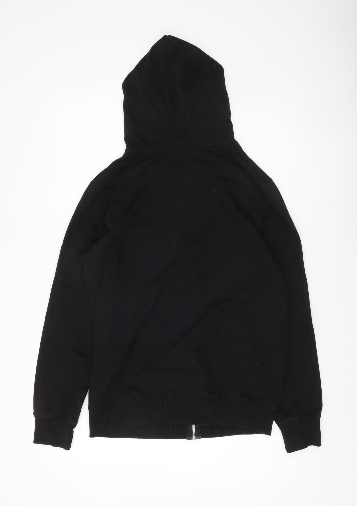 Mens UK Size M boohooMAN Black Full Zip Hoodie
