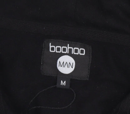 Mens UK Size M boohooMAN Black Full Zip Hoodie