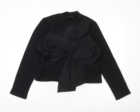 Womens UK Size S Zara Black Basic Blouse