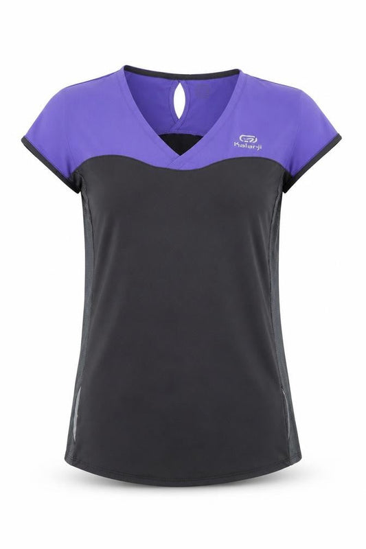 Kalenji Womens Purple Black 2XS Running T-Shirt Athletic Fit