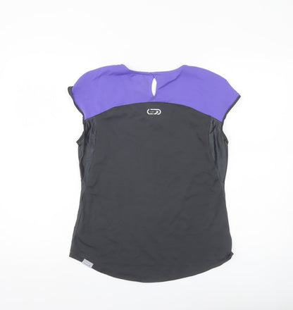 Kalenji Womens Purple Black 2XS Running T-Shirt Athletic Fit