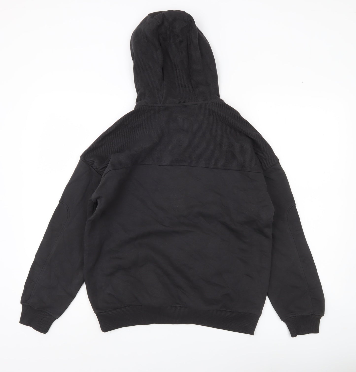 Marks and Spencer Boys Black Hoodie 12-13 Yrs Regular Fit Pullover