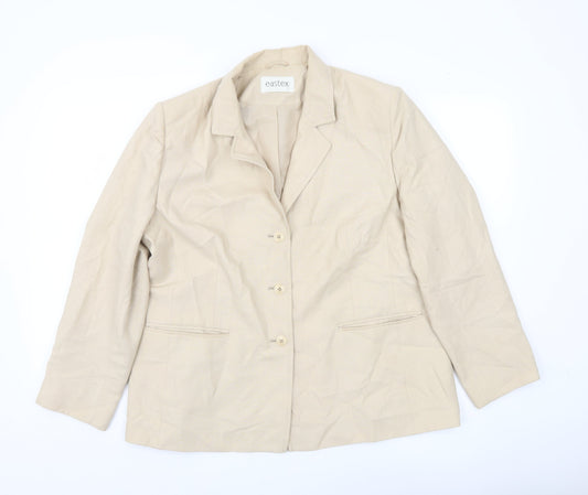 Eastex Women's Beige Size 16 Regular Fit Single Breasted Blazer