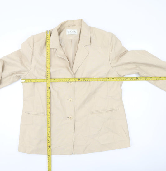 Eastex Women's Beige Size 16 Regular Fit Single Breasted Blazer