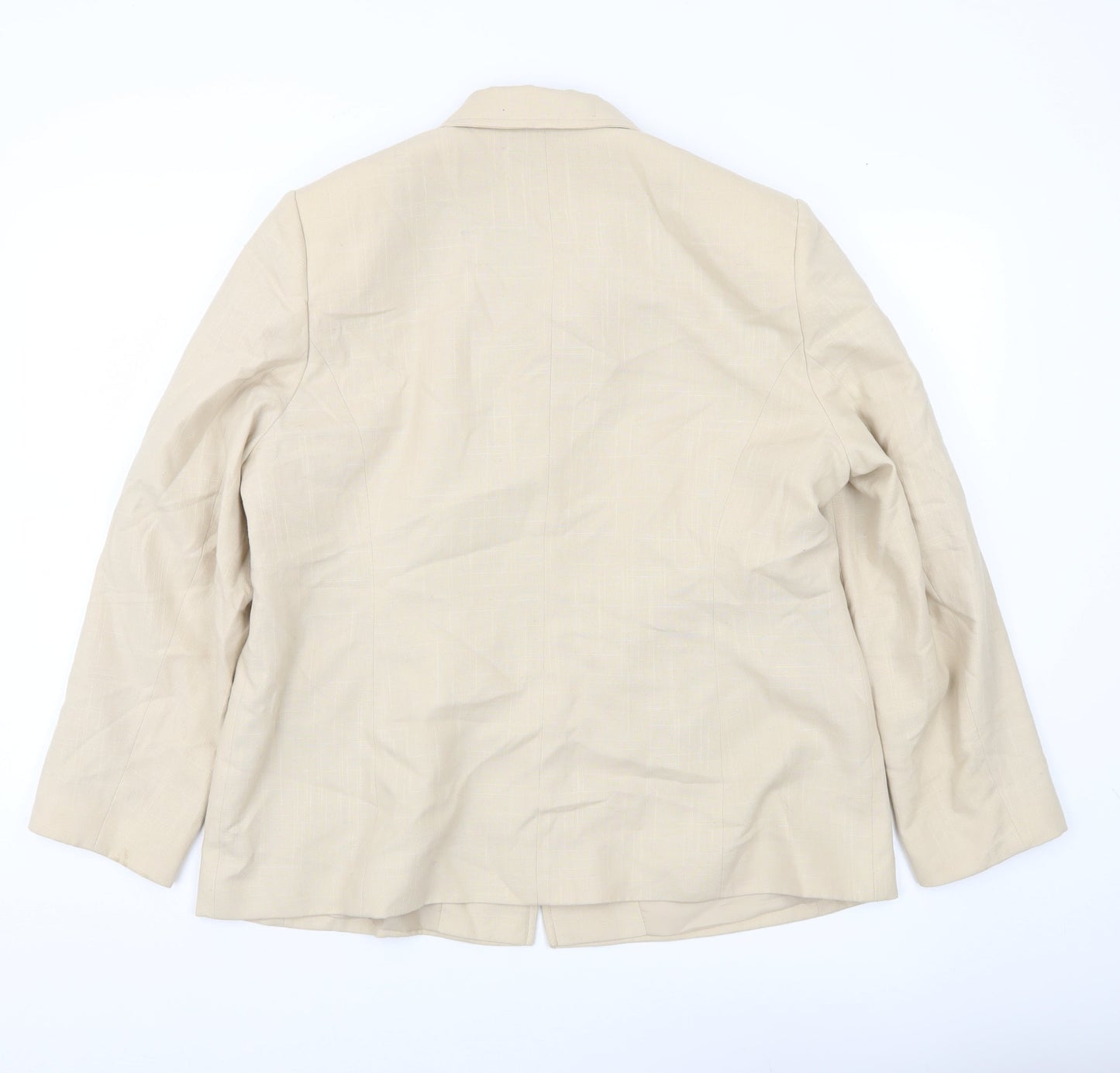 Eastex Women's Beige Size 16 Regular Fit Single Breasted Blazer