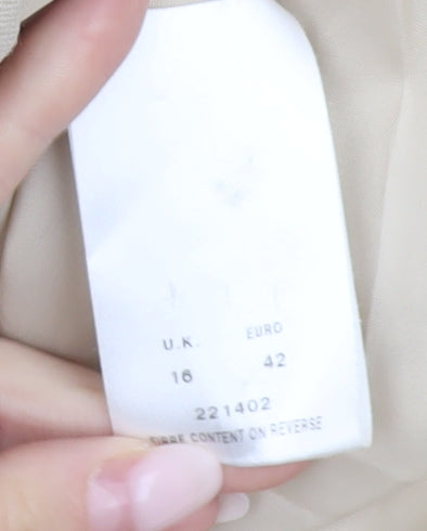 Eastex Women's Beige Size 16 Regular Fit Single Breasted Blazer