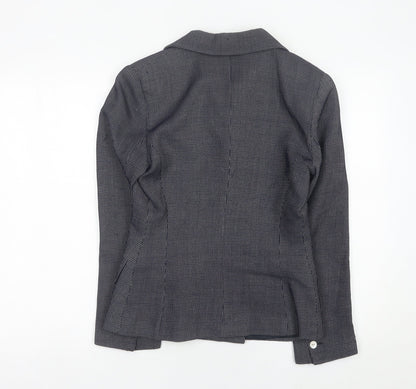 Class Womens Blue Size 12 Double-Breasted Wool Suit Jacket