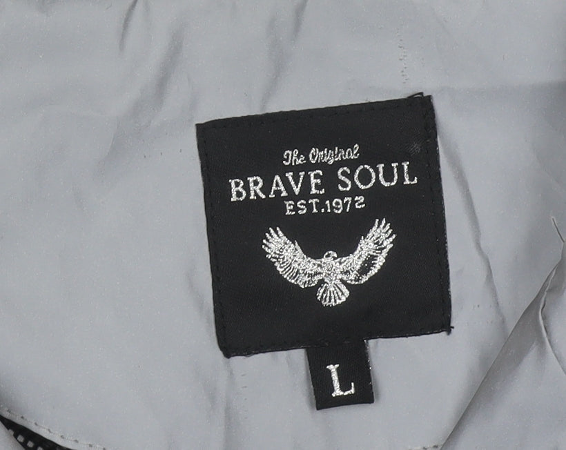 Mens UK Size L Brave Soul Grey Anorak Coat