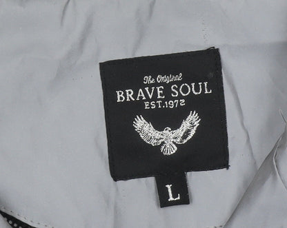 Mens UK Size L Brave Soul Grey Anorak Coat