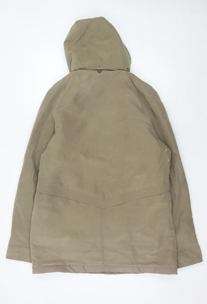 Classics Womens Brown Size 12 Mid-Length Hooded Parka Jacket