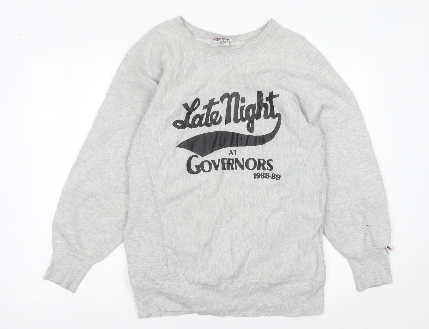 SKM Game Ready Men’s Grey L Pullover Sweatshirt Vintage 80s Graphic