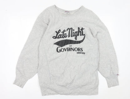 SKM Game Ready Men’s Grey L Pullover Sweatshirt Vintage 80s Graphic