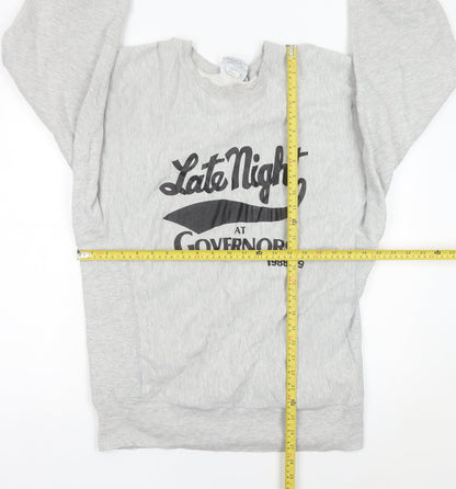 SKM Game Ready Men’s Grey L Pullover Sweatshirt Vintage 80s Graphic