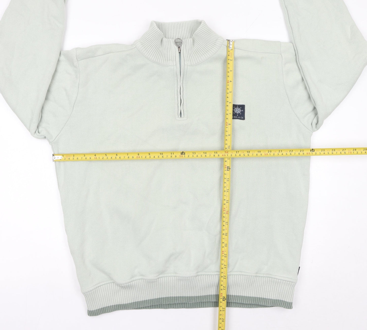 Quba & Co Men’s Green Quarter Zip Sweatshirt Size L Mock Neck