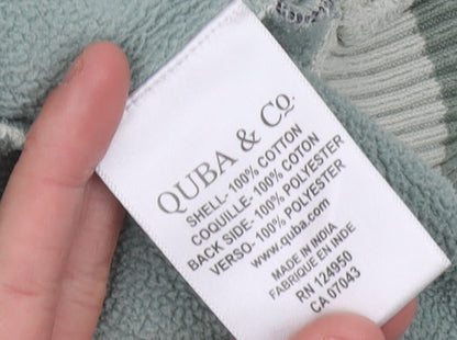 Quba & Co Men’s Green Quarter Zip Sweatshirt Size L Mock Neck