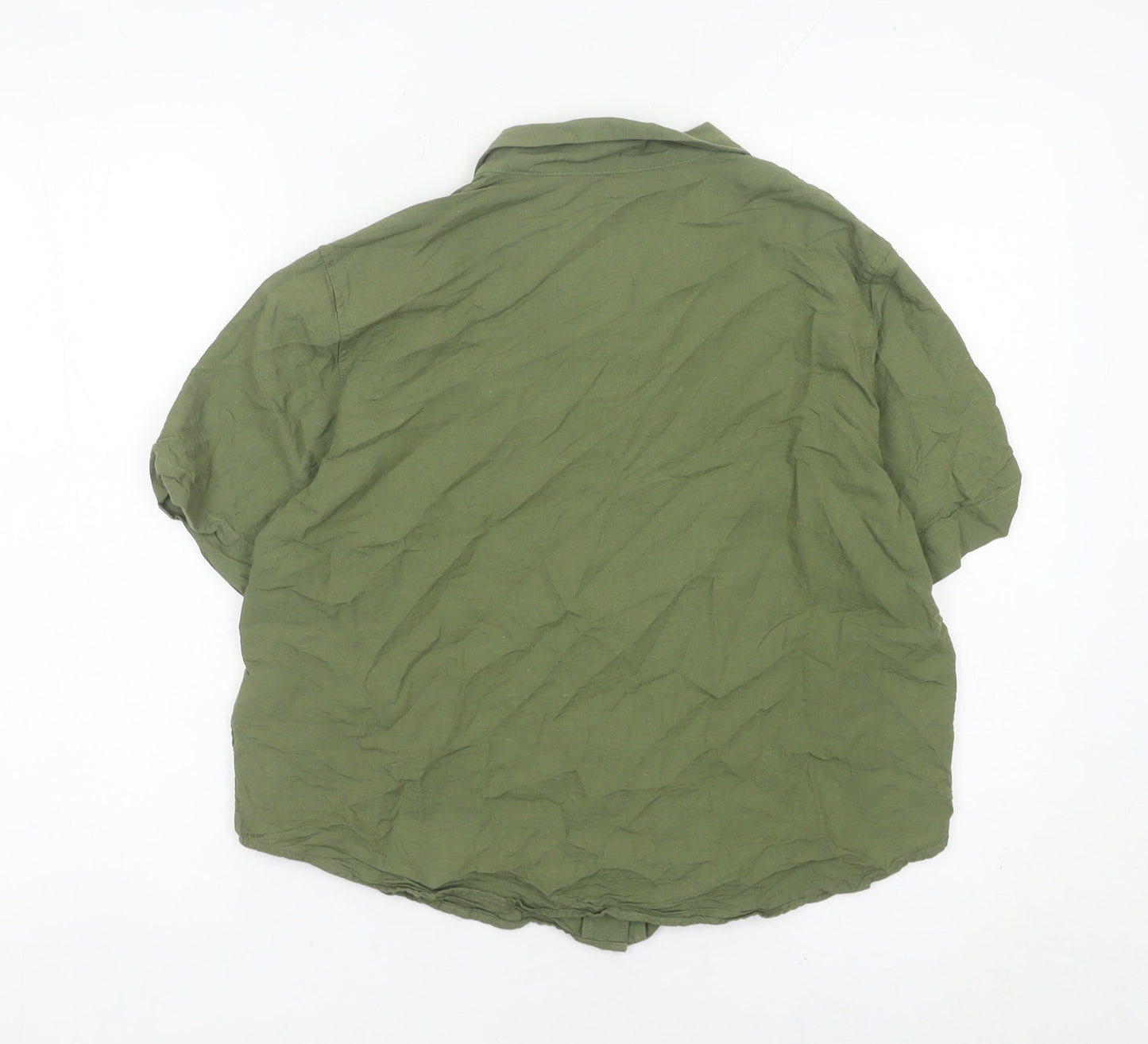 Womens UK Size XS Uniqlo Green Basic Button-Up