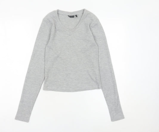 Womens UK Size S ASOS Design Grey Basic T-Shirt