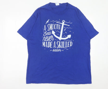 Port & Company Men’s Blue XL Nautical Quote Graphic T-Shirt
