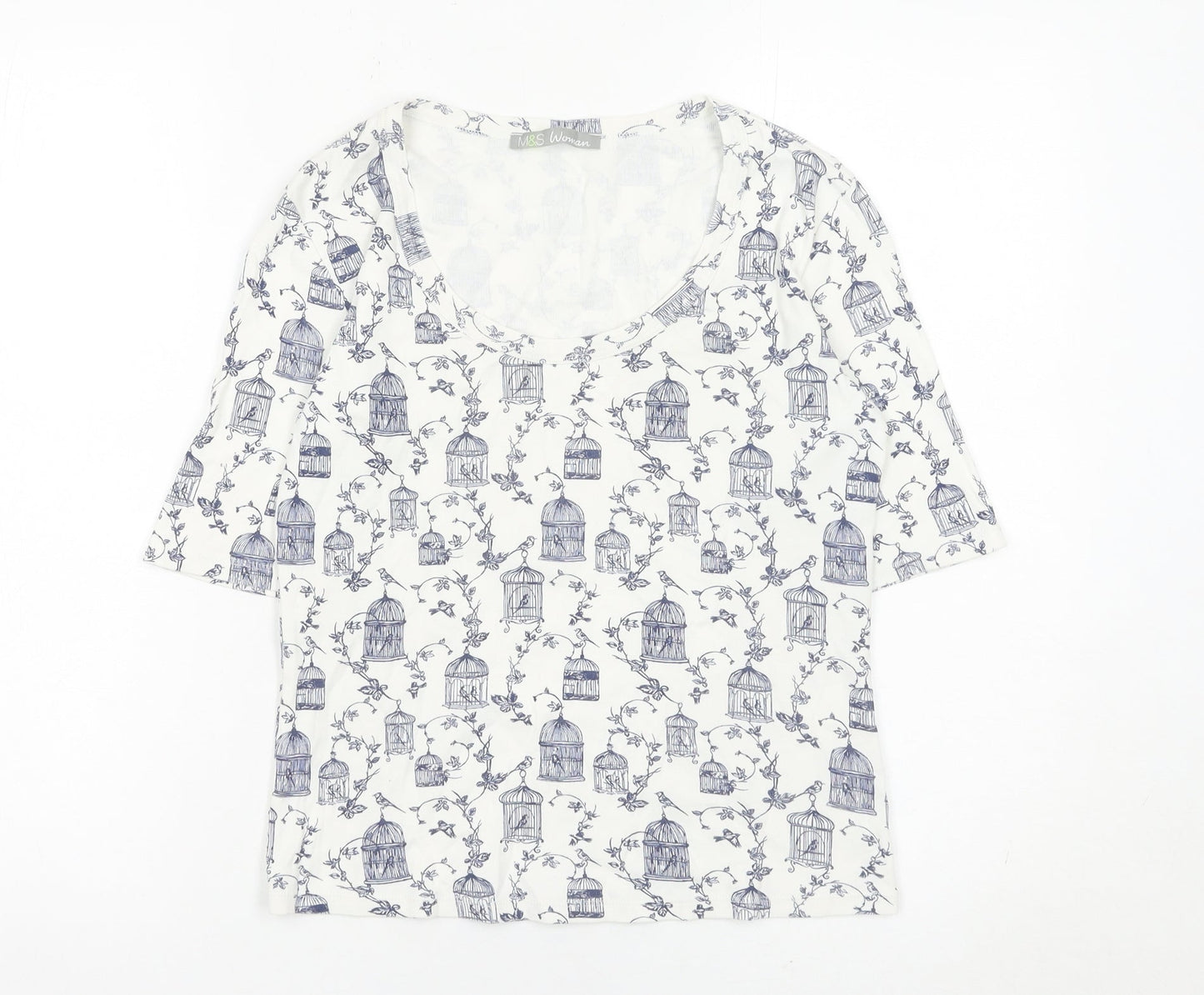Womens UK Size 8 Marks and Spencer White Basic T-Shirt