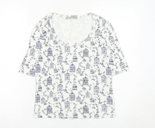 Womens UK Size 8 Marks and Spencer White Basic T-Shirt