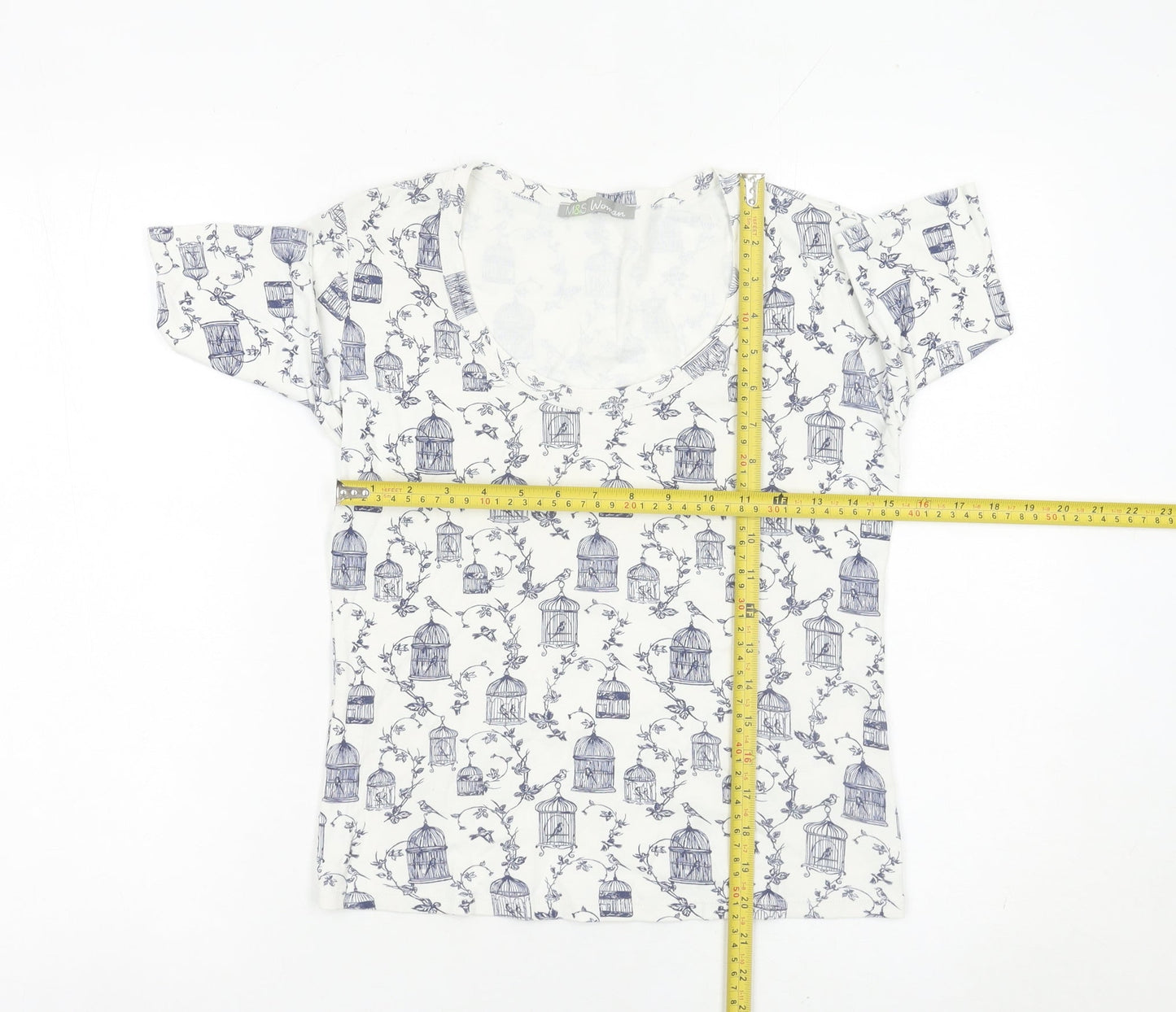Womens UK Size 8 Marks and Spencer White Basic T-Shirt